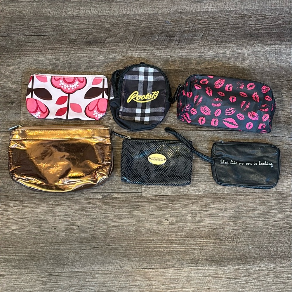 6 Mini Bags / Makeup Bags